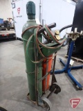 Torch kit: oxygen tank, acetylene tank, gauges, cart, and Victor torch