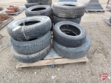 Pallet of assorted tires, includes (2) Road Max Delta GT P205/50R15 tires and several truck tires