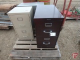 (3) 2-Drawer metal filing cabinets