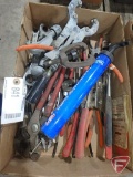 Ridgid pipe cutter, Pro SAE ratcheting box end wrenches, snap-ring pliers, other pipe cutter