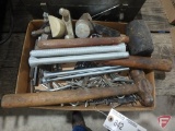 Conduit benders, dead blow hammer, hex wrenches, rubber mallet