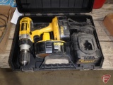 Dewalt DW987 18V drill with case, (2) chargers, and (3) batteries