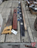 Hand saws, levels, T-square, tile probes