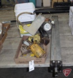 Pneumatic cylinder, chain tool, hydraulic pumps, hydraulic hose adapters
