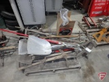 Measuring wheel, broom, chimney sweep, shovels, cant hook, scythe, limb saw
