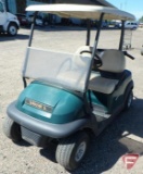 2014 Club Car Precedent green electric golf car with roof, folding windshield, ball washer