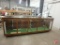 Wood display cabinet with glass top and front, on wheels, lighted, with glass shelves,