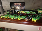 Replica John Deere motorsports transporters, replica John Deere stock cars 1:64,