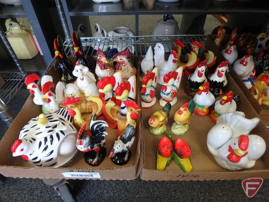 Salt/ Pepper shakers; chickens, some by Holt Howard (2)boxes