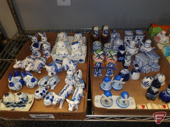 Salt /Pepper shakers; some Delft, windmills, wooden shoes