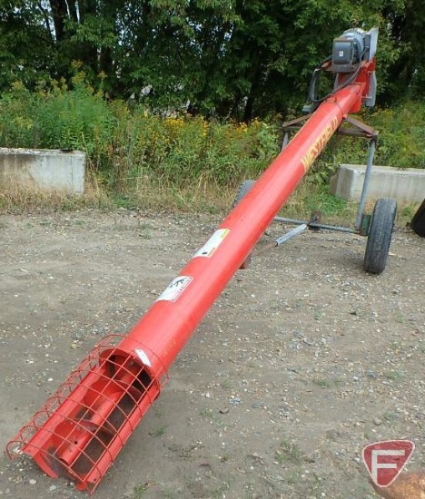 16' 10" Westfield auger with electric motor, implement tires, on homemade truck