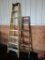 8' Keller fiberglass step ladder and 6' wood step ladder