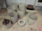 Red Wing crocks: No. 2, 3, (4) 4, 5, 6; crock jug, other crock, (3) planters, and Hudson salt cup