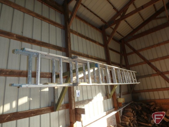 Keller 22' aluminum extension ladder and additional 10' ladder section