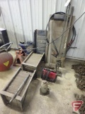 Farm jack, sledge hammer, Schumacher battery charger, 12 ton hydraulic bottle jack