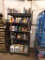 Shelving and contents: oils, lubricants, antifreeze