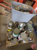 Contents of pallet: paints and other finishes, paint remover