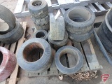 Forklift solid tires: (4) pairs and (3) singles