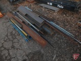 Steel pieces: round stock, channel, tubing, I beam, square