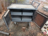 Tool cabinet on wheels with metal drawers