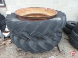 (2) Firestone 13.6-38 tractor tires on rims