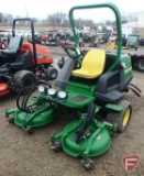 2012 John Deere 7400 TerrainCut 3WD tri-deck rotary mower, ROPS, 2,763 hrs.