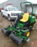 John Deere 2500E greens reel mower, 11-blade reels, grass collection baskets, ROPS, 2,662 hrs.