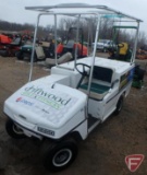 1992 EZ-GO Textron model BC-660 gas beverage car with canopy, white, 3 coolers, wastebasket