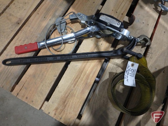 Warnock W-124 strap wrench and cable puller