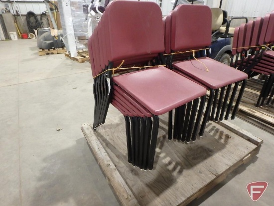 (12) stackable plastic and metal chairs