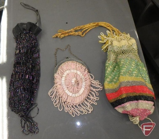(3) Vintage beaded purses