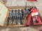 Large drill bit set in wooden box with reduced shanks, hole saw, 2