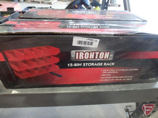 (2) Ironton 15 bin storage racks