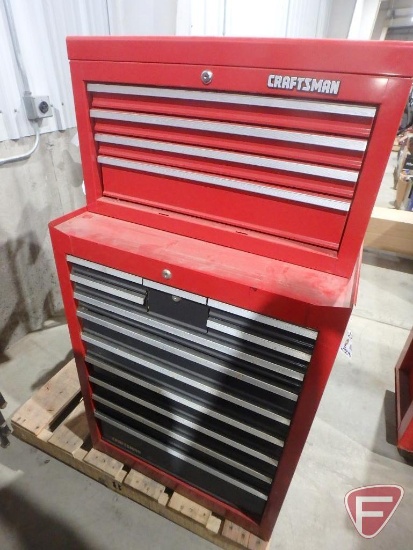 2pc Craftsman tool chest, 15 drawers total