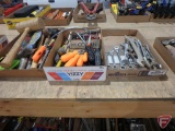 Open and box end wrenches, screwdrivers, mallets, and misc. tools