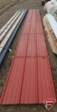 (7) 22' steel siding, red, some shorter lengths