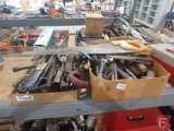 Hand saws, level, pry bars, adjustable wrenches, squares, files