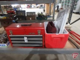 Craftsman 4 drawer tool box, cooler, extension cord storage manager, JobBoss bucket bag