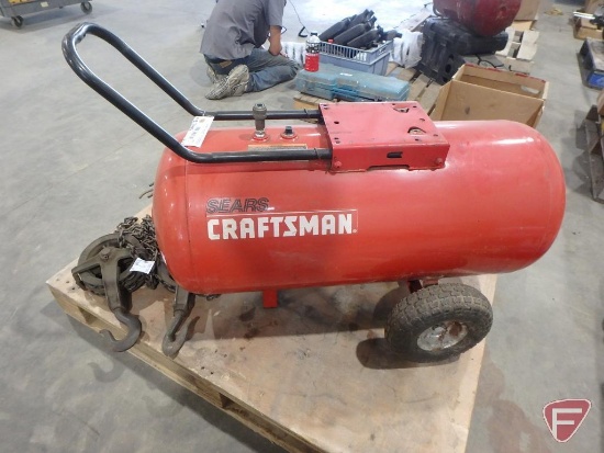 Craftsman air compressor with no pump model #919.175960, (2) chain hoists with chain