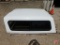 Raider Vagabond white fiberglass truck topper, 70