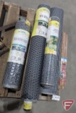 Garden stakes, hardware net fencing