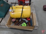 5-gallon portable air tank, pliers, allen wrenches, tape measure