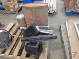 Allis Chalmers AC Milwaukee fuel tank, miscellaneous parts, condenser, pulleys,