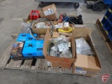 Projector mounts, flashlights, electrical hardware, log chain, battery charger;