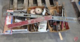 Grinding wheels, levels, saw blades, files, saws, planer, stapler, filter wrench, auger anchors