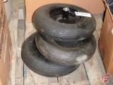 (3) flat free wheelbarrow wheels