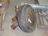 5.0-12 tire on 4-bolt rim, brackets, receiver ball on a stand