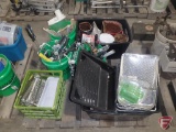 Paint trays, mixing sticks, rollers, pails