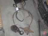Ice tongs, pulleys
