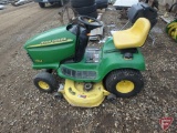 John Deere LT166 riding lawn tractor with hydrostatic transmission and JD 16hp V Twin engine